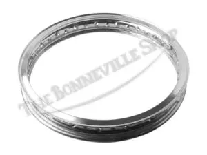 A NORTON COMMANDO SHOULDERED VALANCED ALLOY DISC BRAKE FRONT WHEEL RIM WM X SPOKE