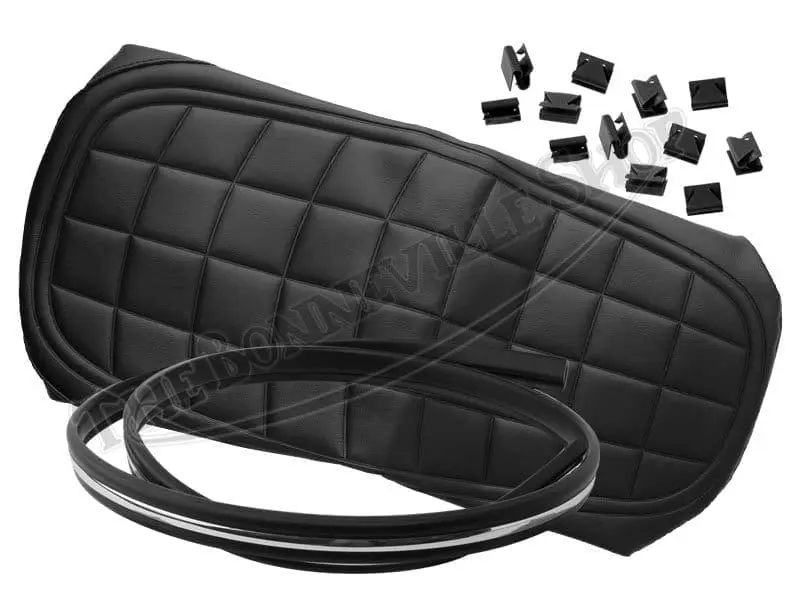 06 3676 C 60 0697 TBS 4340 R 01 Norton Commando MK2 Mk3 Roadster Square Pattern Top Seat Cover w Trim and Sprags