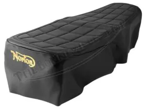 06 3676 C 60 0697 TBS 4340 R 02 Norton Commando MK2 Mk3 Roadster Square Pattern Top Seat Cover w Trim and Sprags