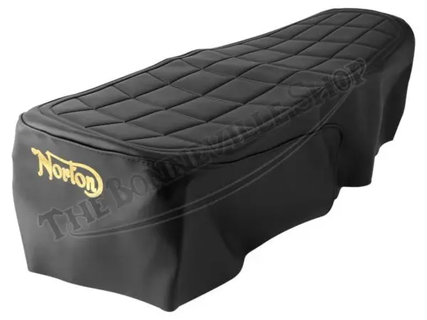 06 3676 C 60 0697 TBS 4340 R 02 Norton Commando MK2 Mk3 Roadster Square Pattern Top Seat Cover w Trim and Sprags