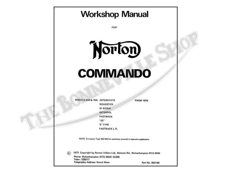 750 & 850 Norton Commando Workshop Manual 06-5146