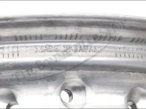 A NORTON SHOULDERED VALANCED ALLOY REAR WHEEL RIM WM X SPOKE AJS MATCHLESS EXCEL