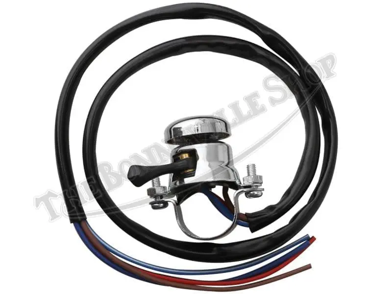 31563 B 01 TRIUMPH 500 650 TWINS HI LOW HORN SWITCH BUTTON BLACK LUCAS WITH CLIP 2