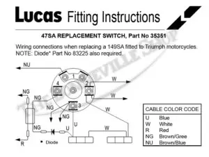 Triumph BSA Norton Genuine Lucas Ignition Switch Body PN# 35351
