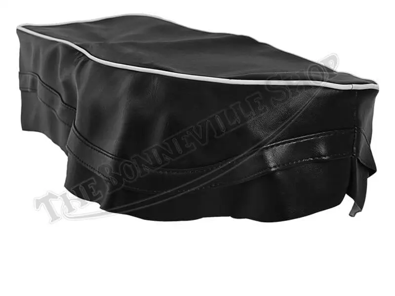 BSA A10, B31, and C15 Round Nose Seat Cover 42-9072 WITH WHITE PIPING SWINGARM