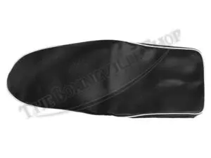 42 9072 C 03 BSA A7 A10 B31 C15 ETC ROUND NOSE SEAT COVER WITH WHITE PIPING SWINGARM