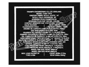 Triumph Under Seat Specification Decal 60-4281 Decal(s)/Transfer(s) PN# 60-4281