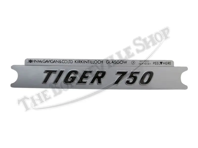 TRIUMPH TIGER SIDEPANEL STICKER BLACK LETTERS ON SILVER