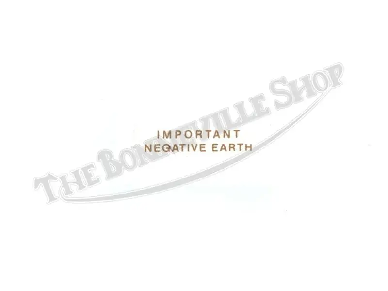 TRIUMPH NEGATIVE EARTH DECAL