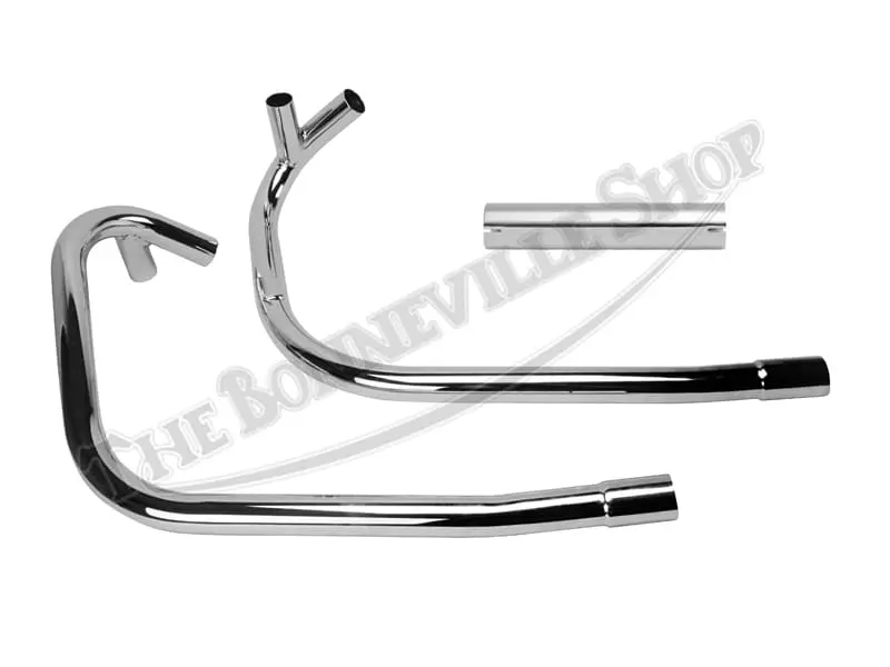 Triumph TR6R T120R Exhaust Pipe Set 1972 with Balance Pipe PN# 71-2636 71-2637