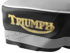 82 5418 60 0697 04 Triumph 3TA 5TA T120C 650 Seat Cover Smooth Grey Top Fits 1963 66 and Sprags