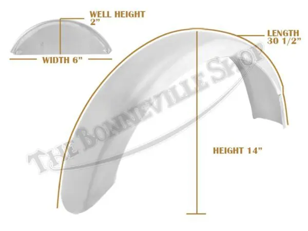 Triumph T100 TR6 T120 Rear Mudguard Razor Edge Mild Steel Speedwell 1964-67 PN# 82-5984 F5984