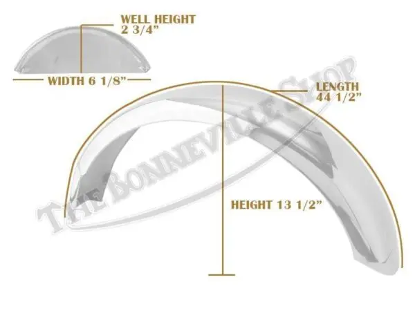 82 6967 L 06 TRIUMPH T120 REAR FENDER STAINLESS LIPPED EDGE