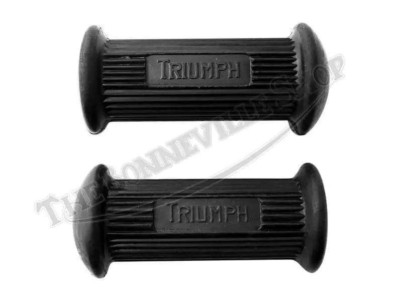 Triumph and Twin Footrest Rubbers Block Letter Type