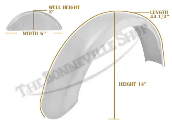 Triumph T120/T100 1968-70 Rear Rolled Edge Mild Steel Speedwell / Mudguard PN# 83-1617 82-8143