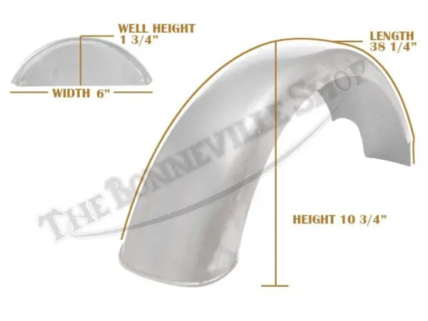 BSA B50 Rear Mild Steel Bare Speedwell Mudguard / Fender (Not Stainless) PN# 83-2934