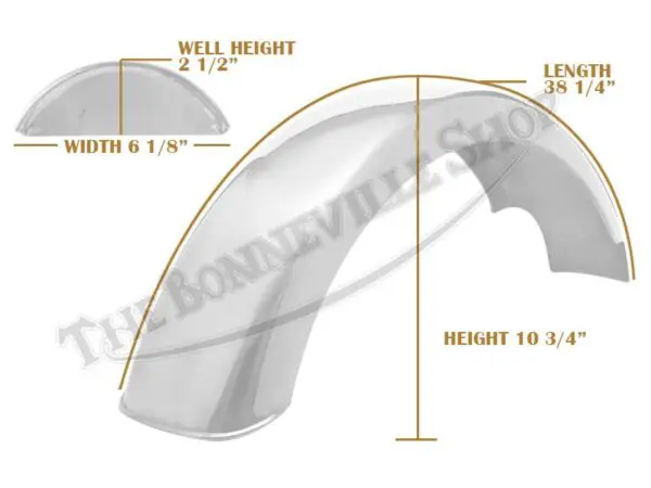 BSA B50 Rear Stainless Undrilled Speedwell Mudguard / Fender PN# 83-2934 S