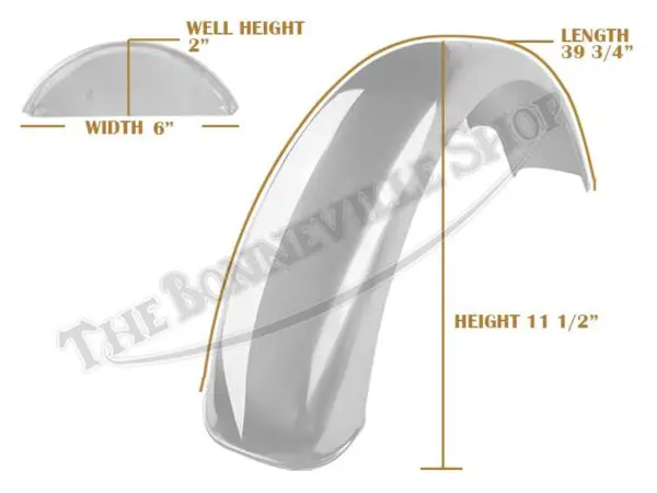 Triumph TR6 T120 BSA A65 A70 Rear Mudguard Stainless Speedwell 1971-1973 PN# 83-3565 S