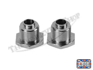 97 0432 01 TRIUMPH PRE UNIT CHROME FORK TOP NUTS