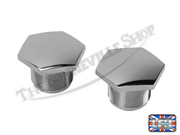 Triumph Chrome Fork Top Nut Set 97-0432