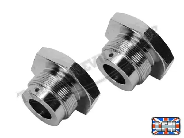 97 1065 02 TRIUMPH PRE UNIT CHROME FORK TOP NUTS PAIR