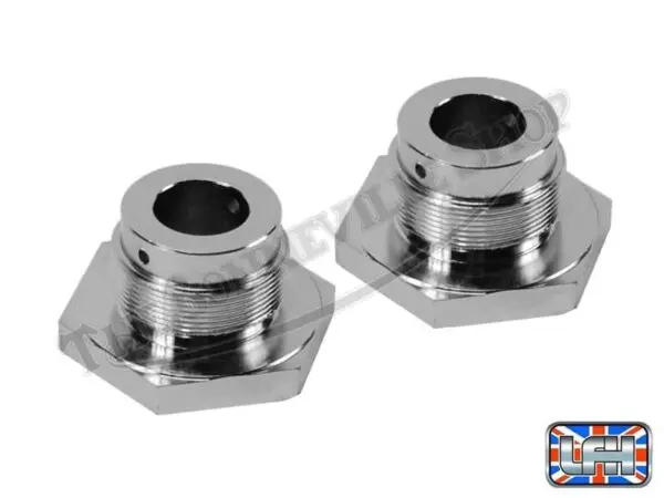 97 1065 03 TRIUMPH PRE UNIT CHROME FORK TOP NUTS PAIR