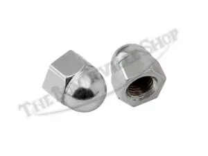 97 1531 02 Triumph 500 650 Primary and Gearbox Chrome Dome Nut Pair CEI To 1968