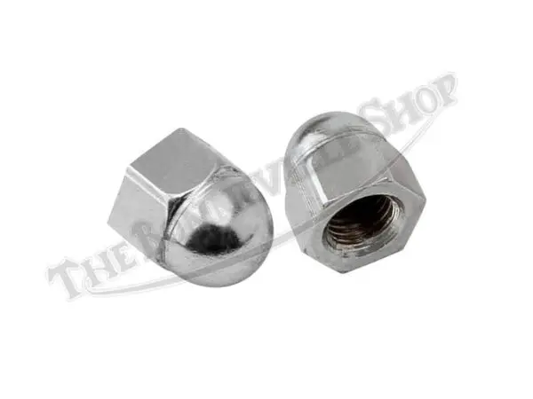 97 1531 02 Triumph 500 650 Primary and Gearbox Chrome Dome Nut Pair CEI To 1968
