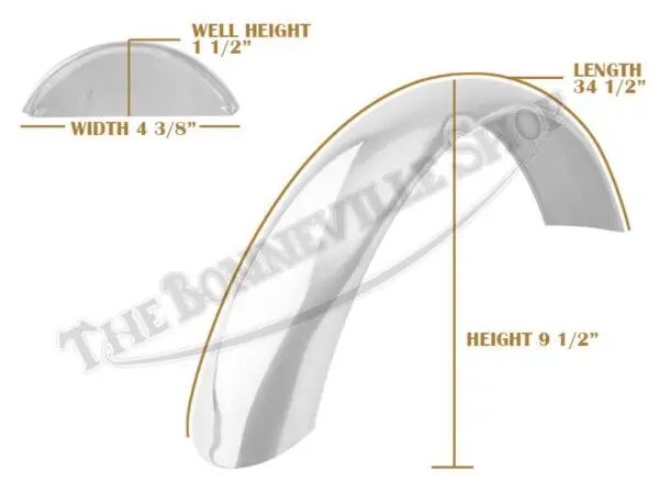 Triumph T120 1963-1967 Front Stainless Razor Edge Speedwell Mudguard / Fender (1) PN# 97-1997