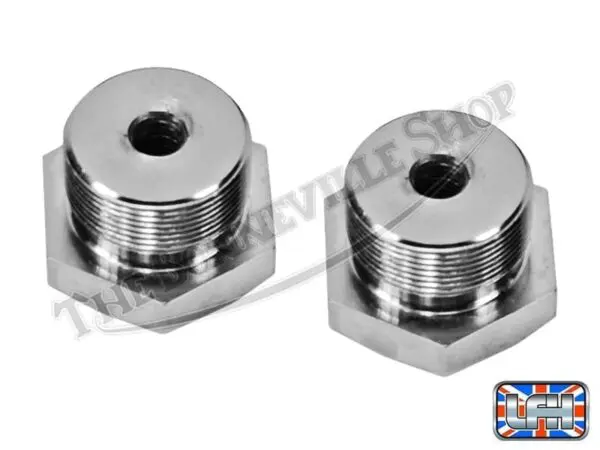 97 2652 03 TRIUMPH TR25 BSA B25 FORK TOP NUTS PAIR CHROME