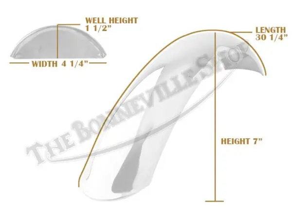 Triumph TR5T/BSA B50MX Front Stainless Steel Mudguard / Fender PN# 97-4072