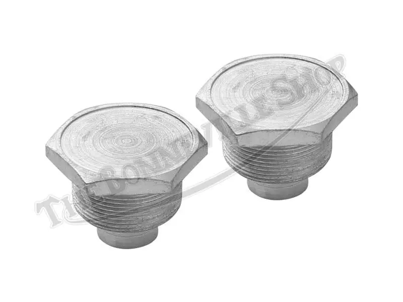 97 4258 01 Triumph BSA 650 Twin 750 Triple 71 72 Conical Hub Fork Top Nuts Plated Pair