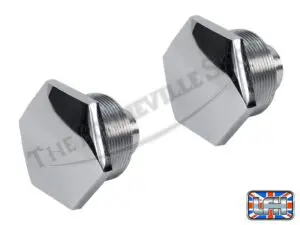 Triumph and BSA Conical Hub Chrome Fork Top Nut 97-4258 CHROME FORK TOP NUTS PAIR