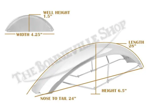 Triumph BSA Chromed Front Fender Mudguard with Wire Stays US T120 T150 PN# 97-4270 97-4271 97-4065 97-4146 97-4272