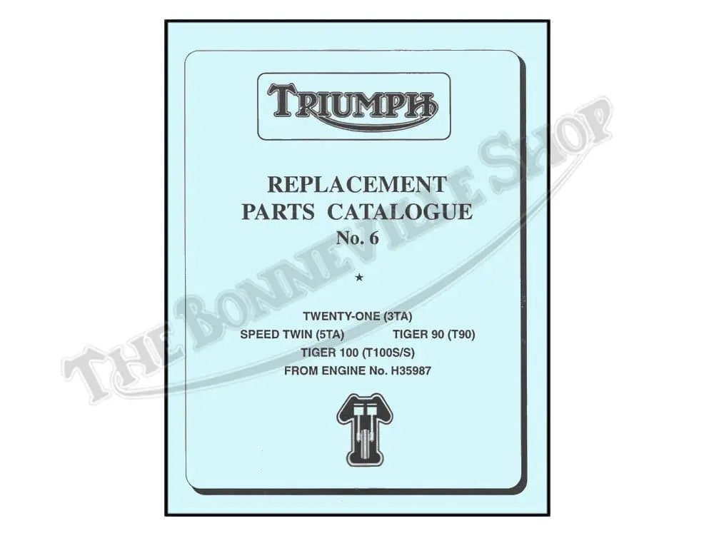 Triumph T T cc Tiger Competition Trophy Parts Book