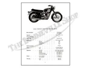 Triumph T Bonneville TR Trophy Parts Book