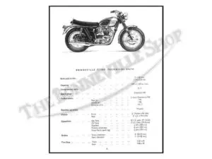 Triumph T Bonneville TR Trophy Parts Book
