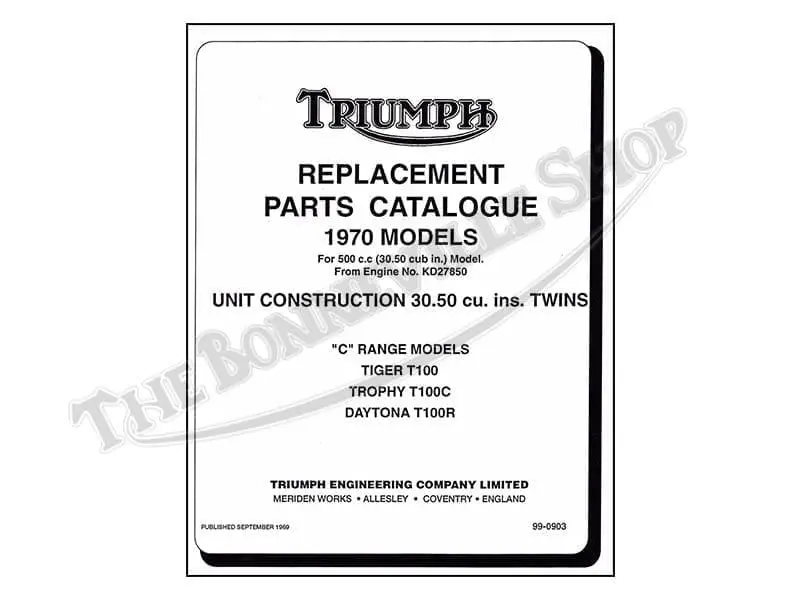 99 0903 c 01 1970 500 triumph 500 parts book