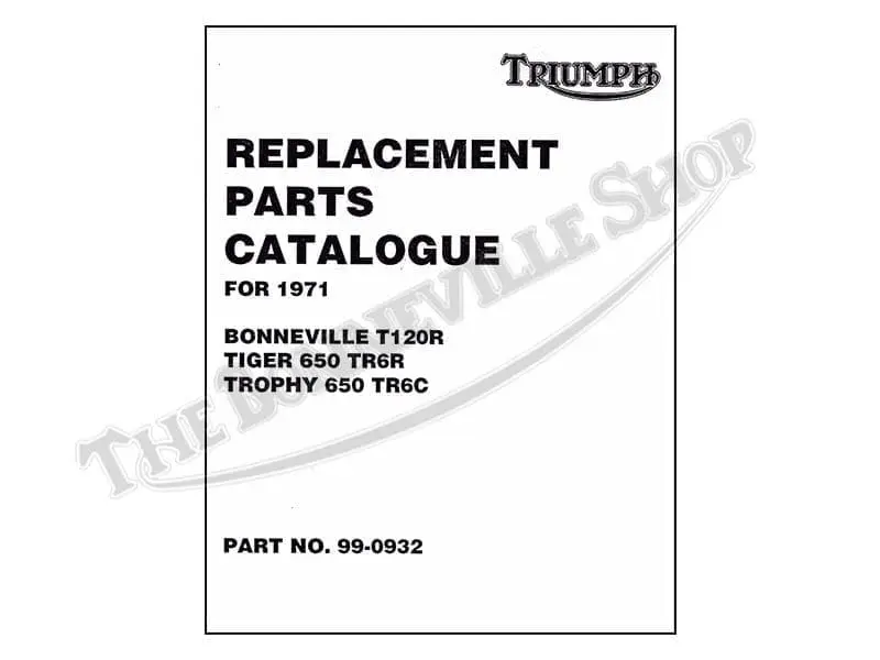 99 0932 01 1971 triumph 650 parts book