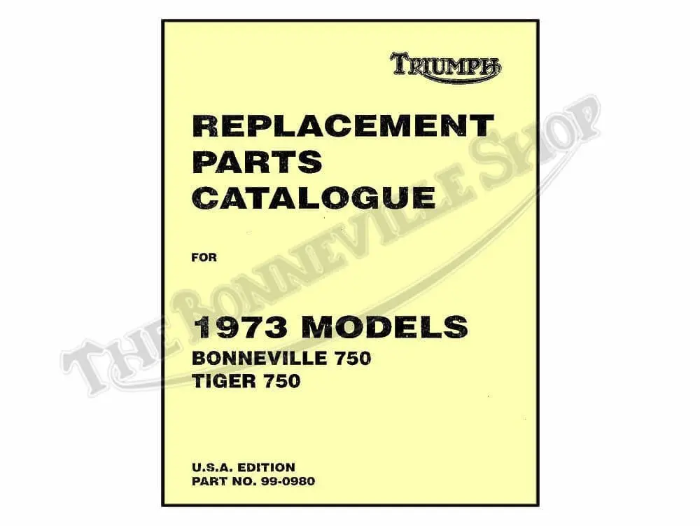 Triumph T Bonneville TR Tiger Parts Book