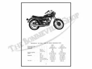 Triumph T Bonneville TR Tiger Parts Book