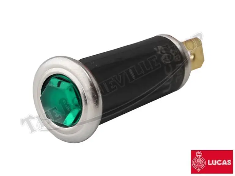 99 1209 G 01 Genuine Lucas Triumph BSA Norton 500 650 Lucas Faceted Green Warning Light 99-1209, 54363455, 38191