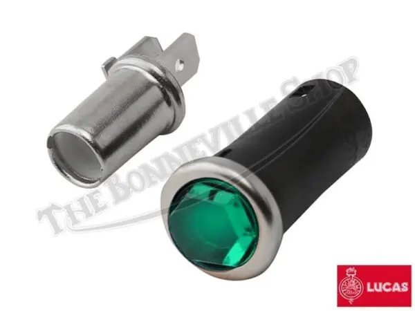 99 1209 G 02 Genuine Lucas Triumph BSA Norton 500 650 Faceted green Warning Light