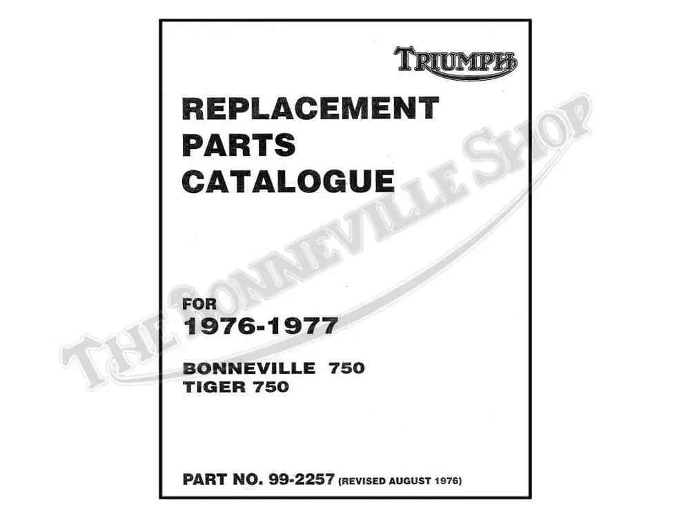 B Triumph T Bonneville TR Tiger Parts Book