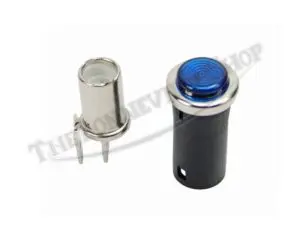 G LUCAS BRAND BLUE WARNING LIGHT ROUND WITH SOCKET