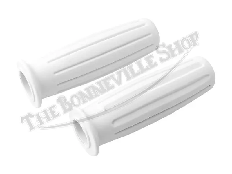 TBS 0083B 01 1960s VINTAGE AMAL TYPE WHITE HANDLEBAR GRIPS TRIUMPH NORTON BSA 1