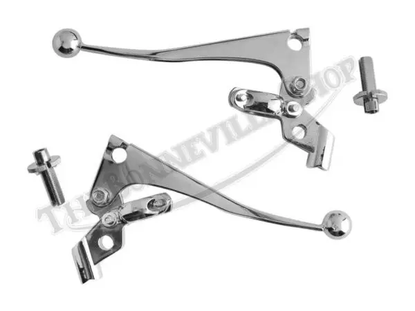 TBS 0462 CH TBS 0463 CH 03 TRIUMPH NORTON BSA TOP QUALITY CHROME HANDLEBAR LEVER SET 1