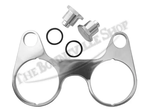 TBS Triumph T TR Custom Billet Instrument Mounting Bracket and Fork Top Nuts
