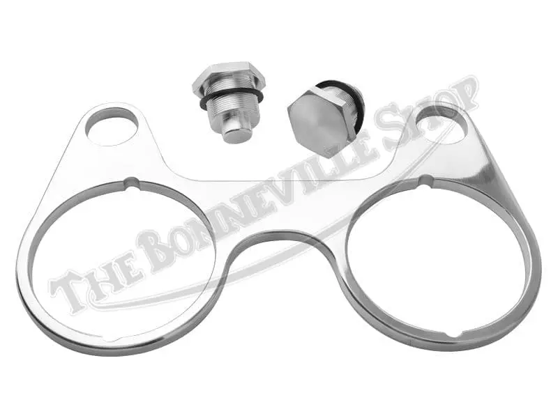 Triumph 750 Instrument Mounting Bracket and fork top nuts TR Custom Billet Instrument Mounting Bracket and Fork Top Nuts