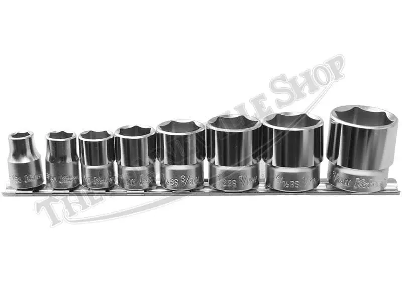 TBS 0534 01 Triumph Norton BSA Whitworth 6 Point 8 Piece 3 8 Drive Socket Set By Koken